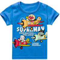 小米皮 儿童纯棉短袖T恤 蓝色超人飞机 110cm 