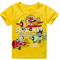 小米皮 儿童纯棉短袖T恤 亮黄超人飞机 90cm 