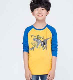 孩依恋 男童T恤 黄色恐龙 110cm 