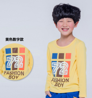 孩依恋 男童T恤 黄色数字 130cm 