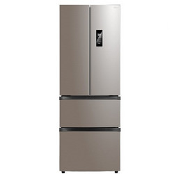 美的(Midea)冰箱319升法式对开门智能家电变频风冷无霜多门冰箱 BCD-319WTPZM(E) 爵士棕