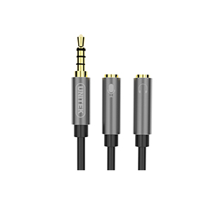 UNITEK 优越者 麦克耳机二合一3.5mm插头音频线 0.2米